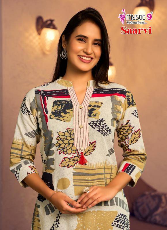 Mystic9 saarvi vol 1 coord set Latest kurti collections wholesale Mumbai